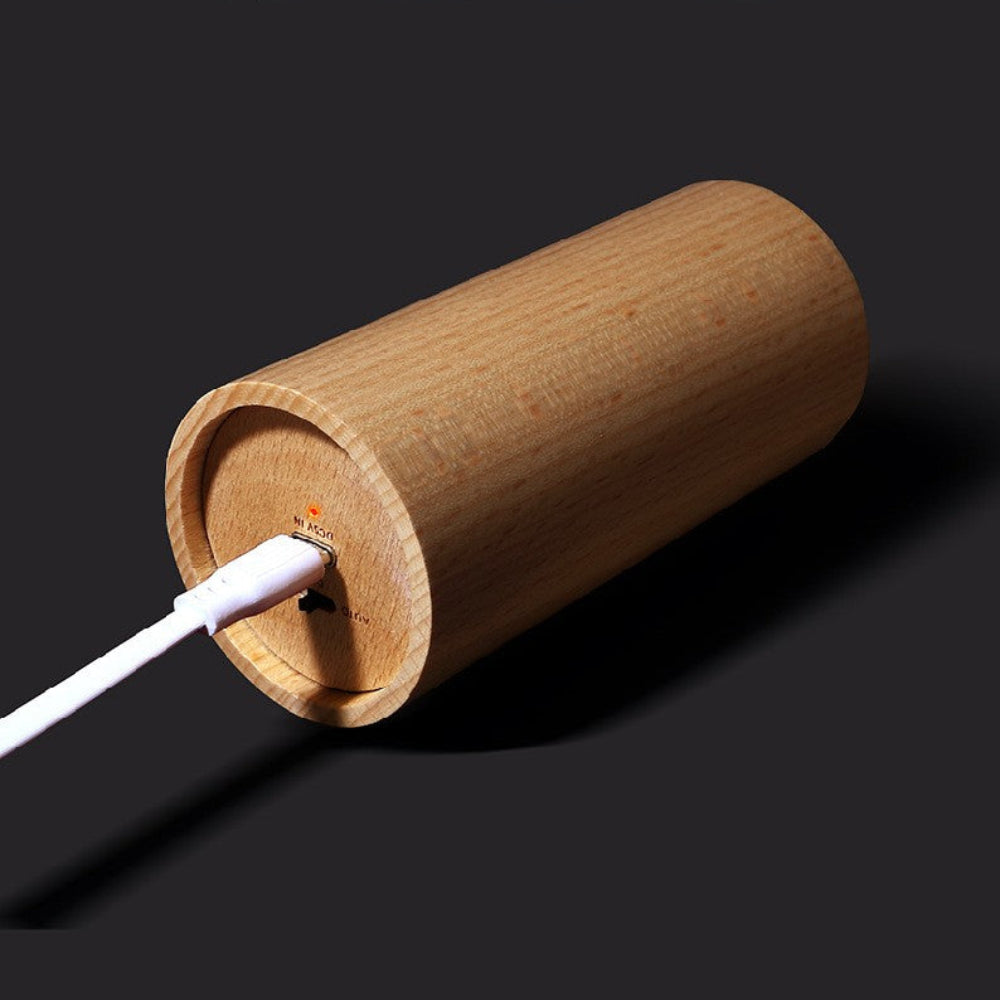 Candeeiro Cilíndrico No. 27 | Wood Aura (Sem Fios)