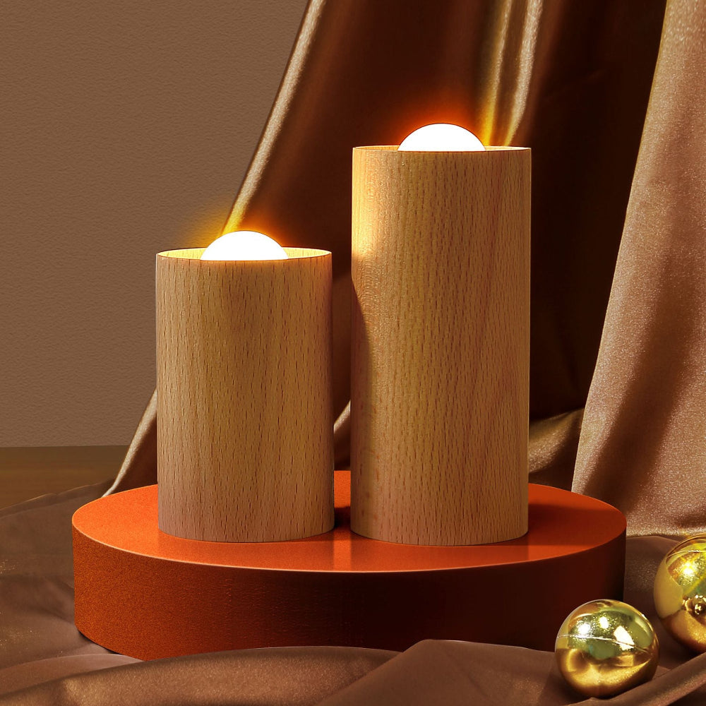 Candeeiro Cilíndrico No. 27 | Wood Aura (Sem Fios)