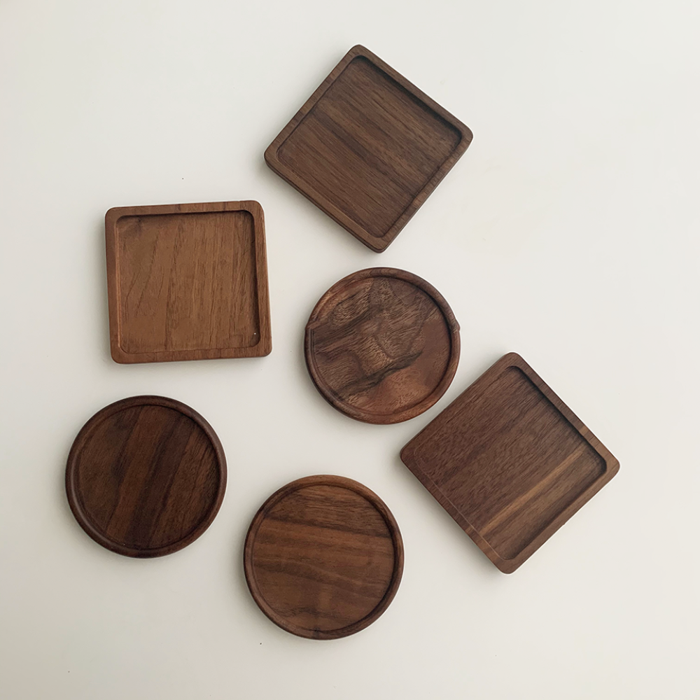Base para Copos No. 16 | Walnut Zen (Set de 4)