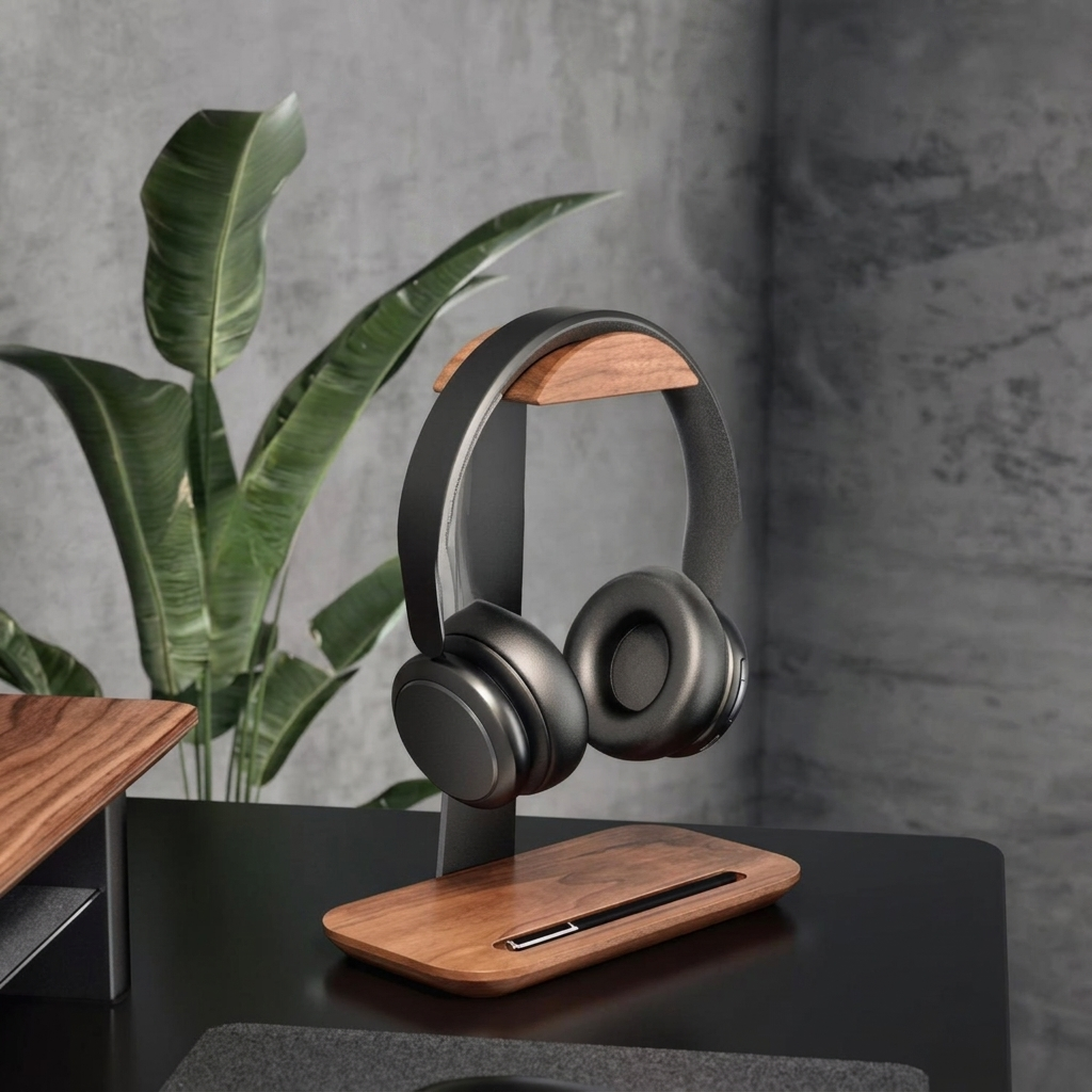 Suporte de Auscultadores No. 06 | Walnut & Pen Slot